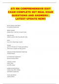 ATI RN COMPREHENSIVE EXIT EXAM COMPLETE SET REAL EXAM  QUESTIONS AND ANSWERS |  LATEST UPDATE NEW!