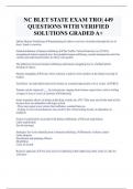 NC BLET STATE EXAM TRO| 449  QUESTIONS WITH VERIFIED  SOLUTIONS GRADED A+ 