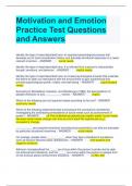 Motivation and Emotion Practice Test Questions and Answers