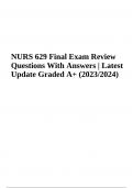 NURS 629 Final Exam Questions With Correct Answers Latest Update 2024 (Graded A+)