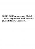 NURS 251 Pharmacology Exam Questions With Answers Latest Updated 2024 (Graded A+)
