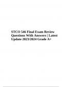 STCO 546 Final Exam Review Questions With Answers Latest Updated 2024 (Grade A+)