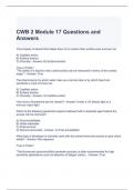 CWB 2 Module 17 Questions and Answers- Graded A