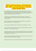 INFO 3130 Final Exam &vert; 60 Questions with 100&percnt; Correct Answers &vert; Verified &vert; Latest Update 2024
