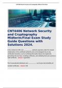 CNT4406 Network Security and Cryptography Midterm/Final Exam Study Guide Questions with Solutions 2024. 