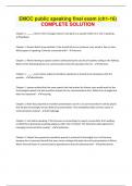 EMCC public speaking final exam &lpar;ch1-16&rpar; COMPLETE SOLUTION