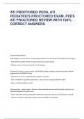 ATI Proctored PEDs, ATI Pediatrics Proctored Exam, PEDS ATI proctored review