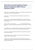 Interview and Interrogations Exam Review Questions With Correct Solutions 2024&period;