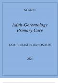 NGR6011 ADULT-GERONTOLOGY PRIMARY CARE LATEST EXAM WITH RATIONALES 2024