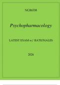 NGR6538 PSYCHOPHARMACOLOGY LATEST EXAM WITH RATIONALES 2024