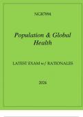 NGR7894 POPULATION & GLOBAL HEALTH LATEST EXAM WITH RATIONALES 2024