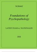 NGR6462 FOUNDATIONS OF PSYCHOPATHOLOGY LATEST EXAM WITH RATIONALES 2024.