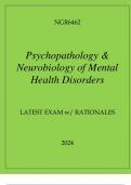 NGR6462 PSYCHOPATHOLOGY & NEUROBIOLOGY OF MENTAL HEALTH DISORDERS LATEST EXAM
