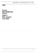 AQA   A-level MATHEMATICS 7357/2 Paper 2 Mark scheme June 2023