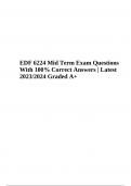 EDF 6224 MidTerm Exam Questions With 100% Correct Answers Latest 2024 (Graded A+)