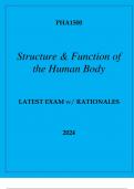 PHA1500 STRUCTURE & FUNCTION OF THE HUMAN BODY LATEST EXAM 2024