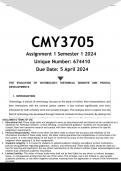 CMY3705  Assignment 1 &lpar;ANSWERS&rpar; Semester 1 2024 - DISTINCTION GUARANTEED
