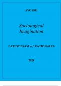 SYG1000 SOCIOLOGICAL IMAGINATION LATEST EXAM WITH RATIONALES 2024