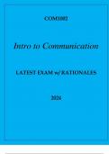 COM1002 INTRO TO COMMUNICATION LATEST EXAM WITH RATIONALES 2024