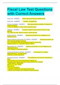 Fiscal Law Test Questions with Correct Answers