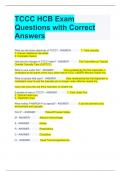 TCCC HCB Exam Questions with Correct Answers