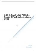 AQA A level LAW Paper 2 Mark scheme June 2023