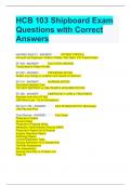 HCB 103 Shipboard Exam Questions with Correct Answers