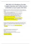 RQI 2025 ACLS Healthcare Provider Complete Questions and Verified Answers (GRADED A) Latest Update 2023-2024