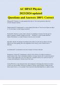 AC HPAT Physics 2023&sol;2024 updated Questions and Answers 100&percnt; Correct