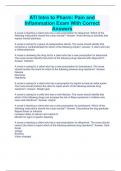 ATI Intro to Pharm&colon; Pain and Inflammation Exam With Correct Answers