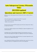 Auto Salesperson License &lpar;Wisconsin  Only&rpar; 2023&sol;2024 updated Questions and Answers 100&percnt; Correct