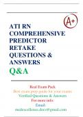 NEW FILE UPDATE: ATI RN COMPREHENSIVE PREDICTOR RETAKE GUIDE QUESTIONS & ANSWERS | LATEST 2024