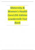 Maternity & Women's Health Care12th Edition Lowdermilk Test Bank