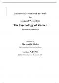Instructor’s Manual with Test Bank for The Psychology of Women 7th Edition  by Margaret W. Matlin’s |Complete