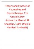 Instructor Manual For Theory and Practice of Counseling and Psychotherapy 11th Edition By  Gerald Corey (All Chapters, 100% Original Verified, A+ Grade)