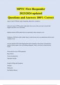 MPTC First Responder 2023&sol;2024 updated Questions and Answers 100&percnt; Correct