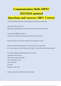 Communication Skills MPTC 2023&sol;2024 updated Questions and Answers 100&percnt; Correct