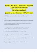 BCIS-1305 2813 1 Business Computer Applications Hardware 2023/2024 updated Questions and Answers 100% Correct