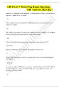 Ati teas 7 math EXAM QUESTIONS & ANSWERS/ LATEST UPDATE 2023-2024 / RATED A+