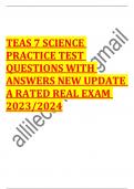 Ati teas 7 science practice test EXAM QUESTIONS & ANSWERS/ LATEST UPDATE 2023-2024 / RATED A+