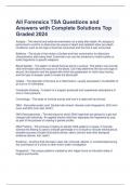 All Forensics TSA Questions and Answers with Complete Solutions Top Graded 2024 