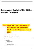 Language of Medicine 12th Edition Chabner Test Bank Test Bank for The Language of Medicine 12th Edition by Chabner All Chapters latest 2024