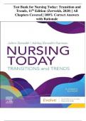 Test Bank for Nursing Today&colon; Transition and Trends&comma; 11th Edition &lpar;Zerwekh&comma; 2020&rpar; &vert; All Chapters Covered &vert; 100&percnt; Correct Answers with Rationale