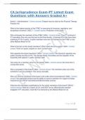 CA Jurisprudence Exam-PT Latest Exam Questions with Answers&period;