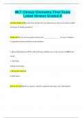 MLT Clinical Chemistry Final Exam Latest Version Graded A