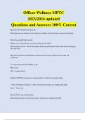 Officer Wellness MPTC 2023&sol;2024 updated Questions and Answers 100&percnt; Correct