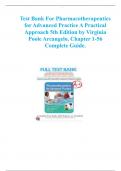 Test Bank For Pharmacotherapeutics for Advanced Practice A Practical Approach 5th Edition by Virginia Poole Arcangelo, Andrew Peterson, Veronica Wilbur, Tep M.Kang 9781975160593 Chapter 1-56 Complete Guide.