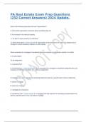 PA Real Estate Exam Prep Questions &lpar;232 Correct Answers&rpar; 2024 Update