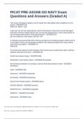 PICAT PRE-ASVAB GO NAVY Exam Questions and Answers &lpar;Graded A&rpar;