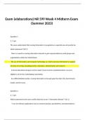 Exam (elaborations) NR 599 Week 4 Midterm Exam (Summer 2023).